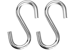 Gegraterwa S Hooks for Hanging Heavy Duty S Hooks 304 Stainless Steel 3.3-Inch Hammock Hook (2)