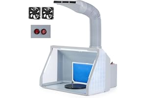 CO-Z Airbrush Spray Booth with Dual Fans, Portable Paint Spray Booth for Airbrushing with 2-Speed Fan & Separate Light Swich, 3 LED Lights and Exhaust Hose, Hobby Spray Booth for Painting Model Craft