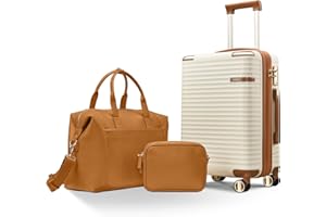 Joyway Expandable Carry on Luggage Sets Airline Approved with TSA Lock, Lightweight Hard Shell 20 Inch Carry-on Suitcase with Spinner Wheels, White