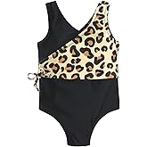 YOUNGER TREE Toddler Girl One Piece Swimsuit Color Block Stripe Swimwear Summer Beach Bathing Suit 12M-5T