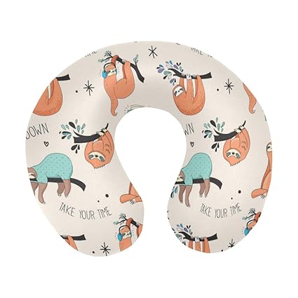 Amazon Com Interestprint Custom Travel Pillow Cute Sloths U Shape