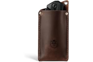 Valhalla Gear, Rectangular Knife Sheath, Vertical Holster, Multitool Holder, Tool Case, Camping and Outdoor Accessories, Full Grain Leather, Handmade, Bourbon Brown