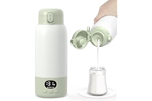 Lxlu Portable Bottle Warmer 17oz Large Capacity Bottle Warmer for Travel, Fast Heating for Breast Milk Formula and Milk, Suitable for Baby Outdoor Airplane and Car Green5