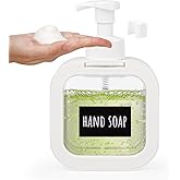Segbeauty 16.9oz Foaming Dish Soap Dispenser, 500ml Empty Foaming Pump Bottles, Waterproof Refillable Hand Soap Pump Foam Bottle, White Square Plastic Press Pump Foam Container for Shampoo Kitchen