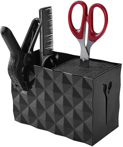 Amazon Co Jp Pretty See 収納ボックス ハサミ立て はさみ 櫛 クリップホルダー シザーボックス トリミング ラック 小物整理 シザーキューブ 理髪収納ケース 初心者 美容師向け プラスチック製 ブラック クリスマス お年玉 誕生日 プレゼント ホーム キッチン