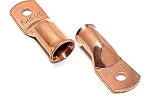 WINDYNATION 10 pcs WNI 4/0 Gauge x 5/16 Pure Copper Battery Welding Cable Lug Connector Ring Terminals
