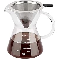 ComSaf Pour Over Coffee Maker with Stainless Steel Filter, Borosilicate Glass Carafe Manual Coffee Dripper Brewer with…