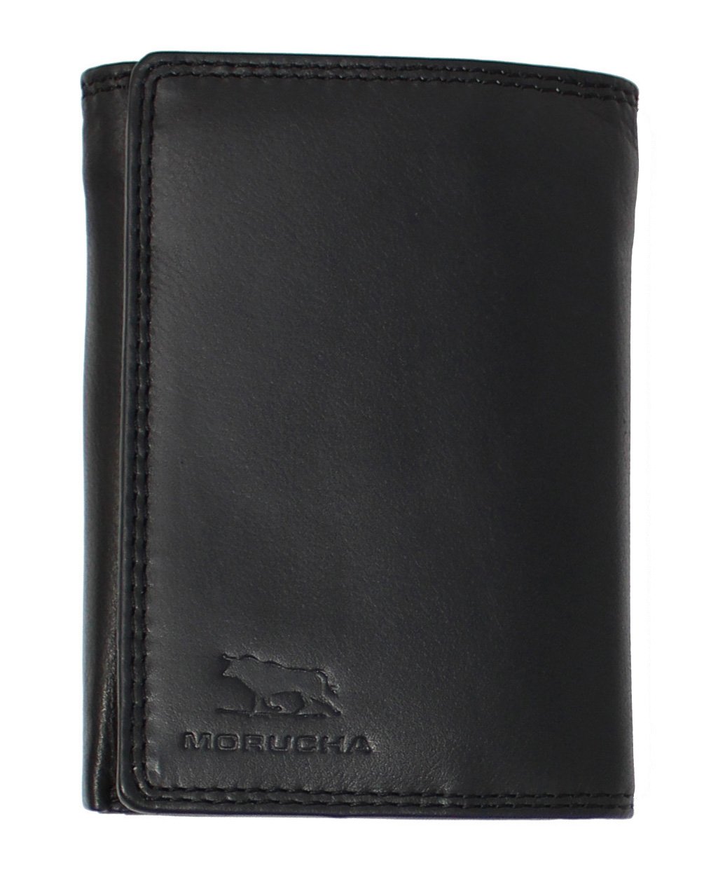 MORUCHA Designer Wallets Mens RFID Blocking Genuine Leather Trifold Wallets for Men UK with Gift Box M30 (Black)