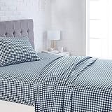 AmazonBasics Lightweight Super Soft Easy Care Microfiber Sheet Set with 16" Deep Pockets - Twin XL, Gingham Plaid