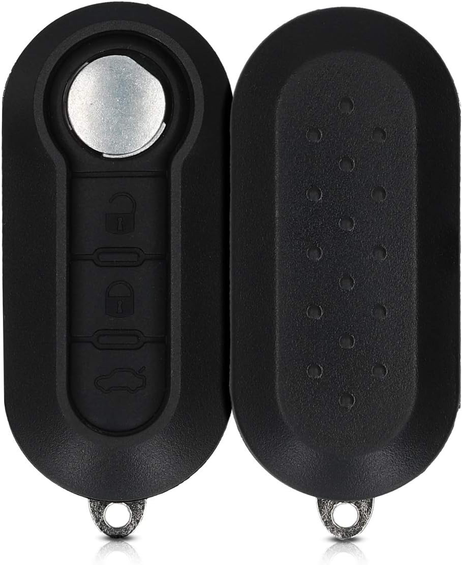 kwmobile Car Key Cover Compatible with Fiat Lancia 3 Button Car Flip Key - Protective Hard Plastic Key Fob Cover Case - Black