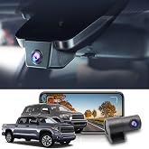 Fitcamx 4K Dual Cam Suitable for Toyota Tundra 2017 2018 2019 2020 2021 &amp; Sequoia 2017-2022 Limited SR5 Platinum, OEM Look, Front 2160P Rear 1080P HD Video, Loop Recording WiFi, G-Sensor 128GB Card