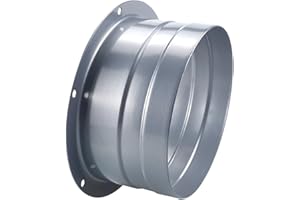 8 Inch Duct Connector Flange, JSIXASO Metal Straight Flange Connector for Ducting Tumble Dryer, Bathroom, Kitchen Extractor F