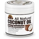 OKAY 100% Pure Coconut Oil for Hair &amp; Skin - Coconut Oil for Women &amp; Men, Perfect for Hair &amp; body, Natural Massage Oil &amp; Moisturizer - 6 fl oz Jar (Pack of 1)