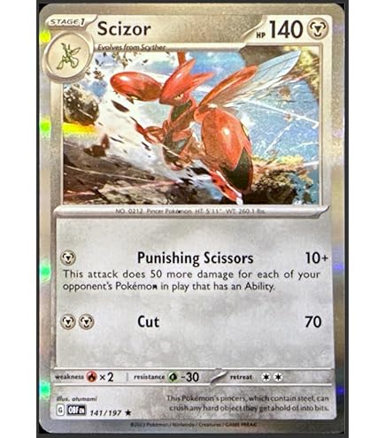 Amazon.com: Scizor 141/197 Holo Rare - Obsidian Flames