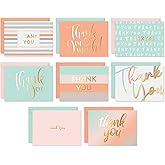 Sweetzer & Orange Blank Thank You Cards with Envelopes, Set of 24 Notecards in 3 Colors, Includes Card Box, Perfect for Teachers, Baby Showers, Weddings, or Business Appreciation