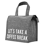 PuTwo Lunch Bag Thermal Insulated Lunch Box Tote Cooler Zipper Bag Bento Lunch Pouch - Tweed Grey