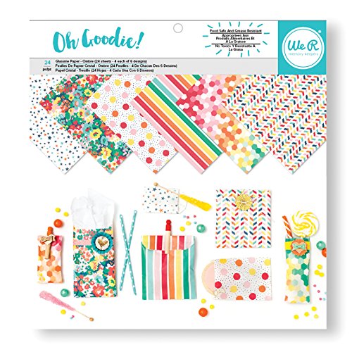 American Crafts We R Memory Keepers Oh Goodie! 12 X 12 Inch Glassine Paper Pad Pattern 24 Sheet