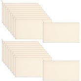 Shappy 40 Pieces Canvas Pencil Pouch Zipper Makeup Cosmetic Bags Case Blank Craft DIY Bags Multipurpose Toiletry Stationary Storage Bag for Women Travel(White)