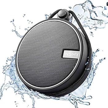 INSMY IPX7 Waterproof Shower Bluetooth Speaker, Portable Wireless Outdoor Speaker with HD Sound, Support TF Card, Suction Cup for Home, Pool, Beach, Boating, Hiking 12H Playtime