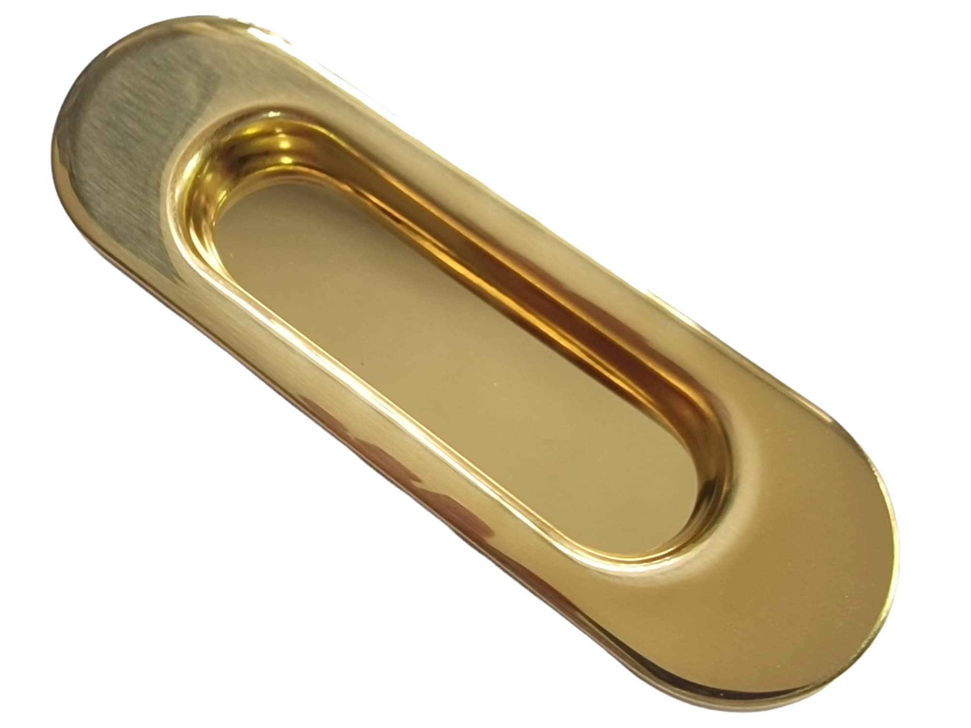 Universal Hardware Oval Pull Finger Recessed Brass Door Handle Recessed Flush Fitting Pocket Insert Sliding Doors