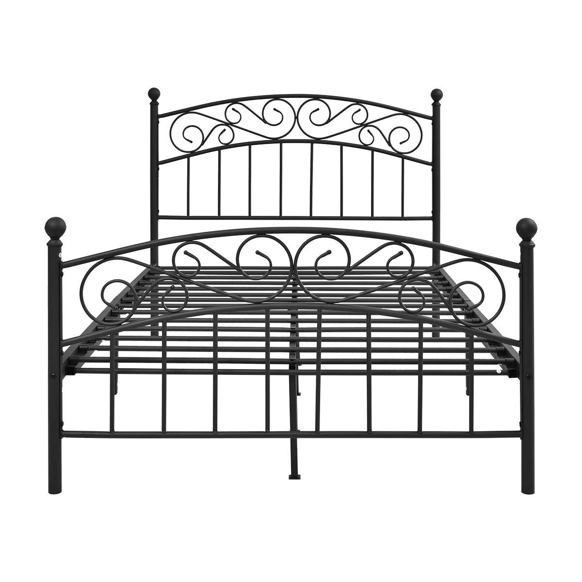 Yollen Metal Beds Victorian Style Platform Bed Frame with Headboard