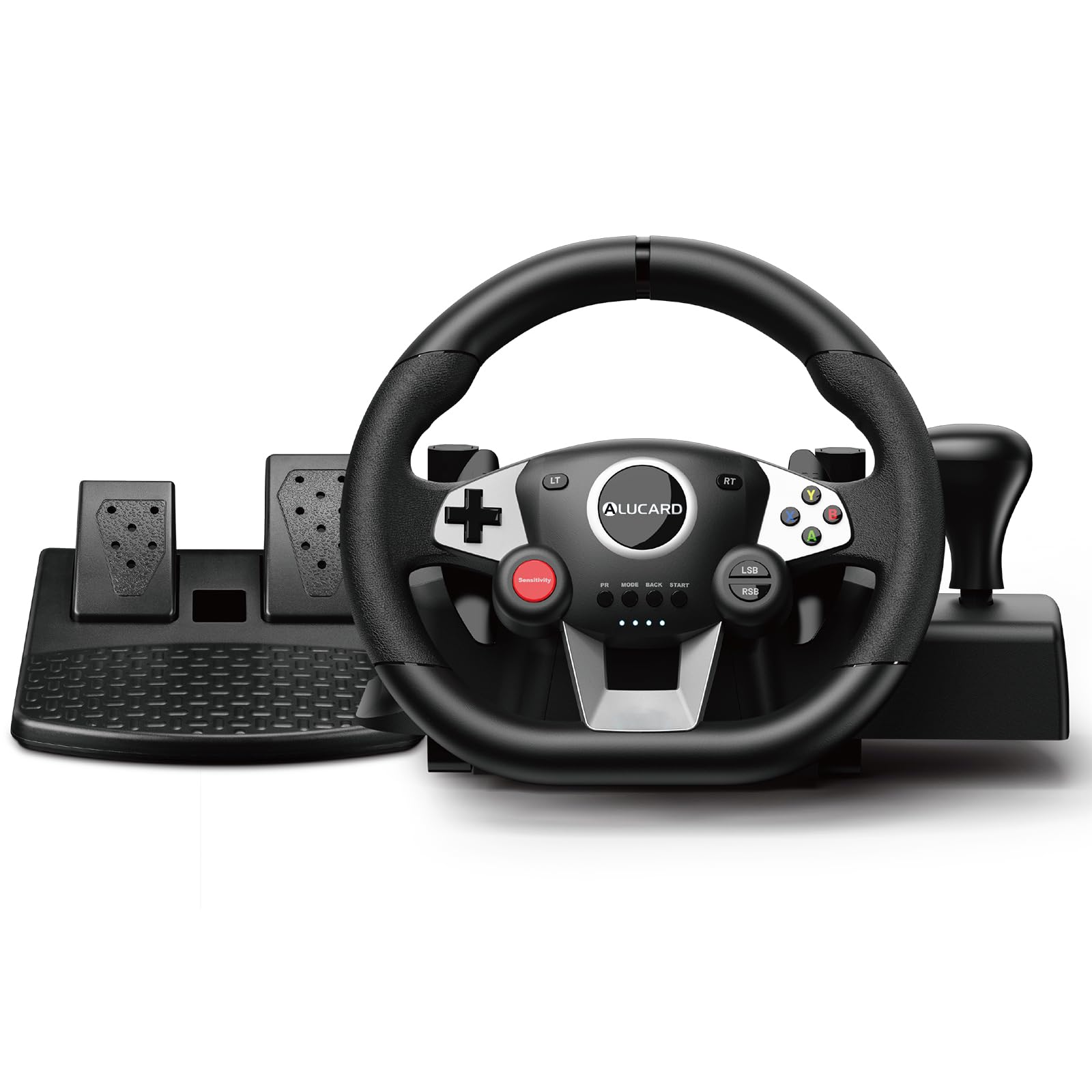 VooFun Gaming Lenkrad für PC/PS4/Switch/PS3/Xbox One/Xbox 360 mit Pedalen