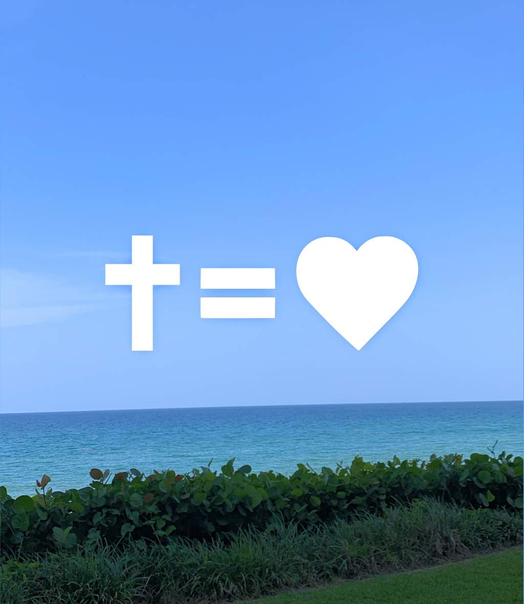 Amazon Com Cross Equals Love Decal Sticker 6 X2 White Cross