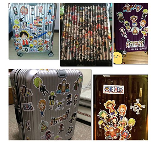 One Piece Anime Cartoon Laptop Stickers Waterproof Skateboard Pad Macbook Car Snowboard Bicycle Luggage Decor (48pcs)