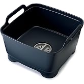 Joseph Joseph Wash &amp; Drain Kitchen Dish Tub Wash Basin with Handles and Draining Plug, 9 liters/2.3 Gallons