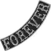 VEGASBEE&reg; Forever Embroidered Iron-On Patch Subdued Bottom Rocker 12" USA | Perfect Embroidery for Biker Jacket Rider Vest, Well-made Large Size