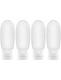 Oursunshine Travel Bottles,Leakproof Silicone Refillable Travel Containers,Squeezable Travel Tube Sets Cosmetic Toiletry Containers for Shampoo Lotion Soap (3oz or 2oz)