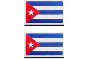 2 Pcs Cuba Flag Patch Hook and Loop Embroidered Tactical Military Cuba National Emblem Patch for Jersey Team Work Clothes Bac