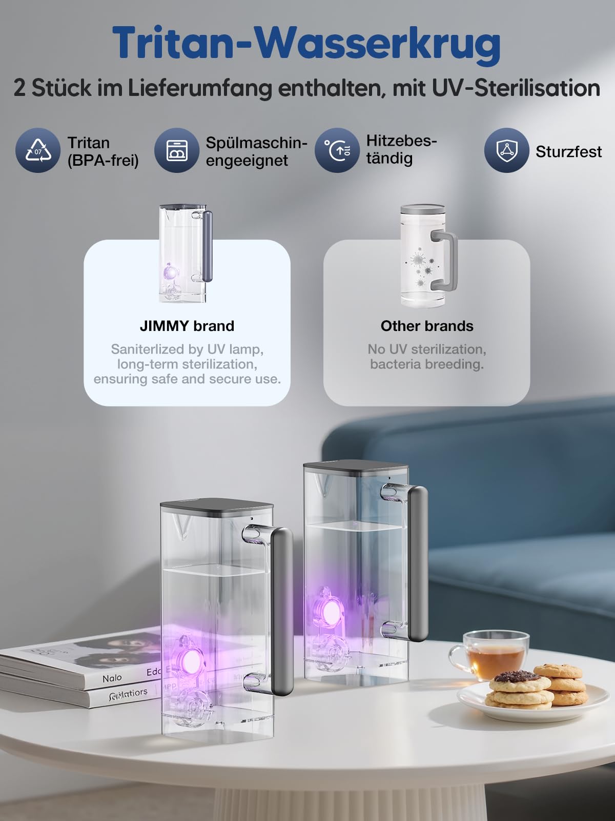 Jimmy R9 Osmoseanlage Trinkwasser Auftisch, Umkehrosmoseanlage Wasserfilter, mit Heißwasserspender, 7-stufiger Filterung RO & Mineralien, UV, 3S-Heizung, 7 Temperaturoptionen, Echtzeit-TDS-Monitor 7