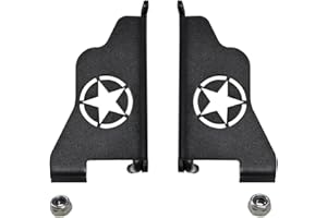 Bestaoo Black Exterior Door Hinge Front Foot Peg Rest Pedal for Jeep Wrangler TJ 1997-2006 - 1 Pair