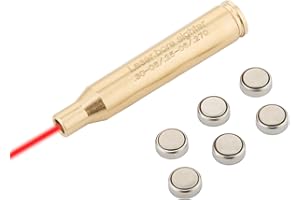 SAWKE Laser Bore Sight for .30-06/25-06/270 Cartridge Hunting Red Dot Boresighter with 6 Batteries（2 Set Batteries）