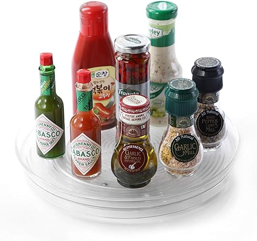 Lawei - Mesa giratoria de plástico Lazy Susan giratoria de 11 pulgadas