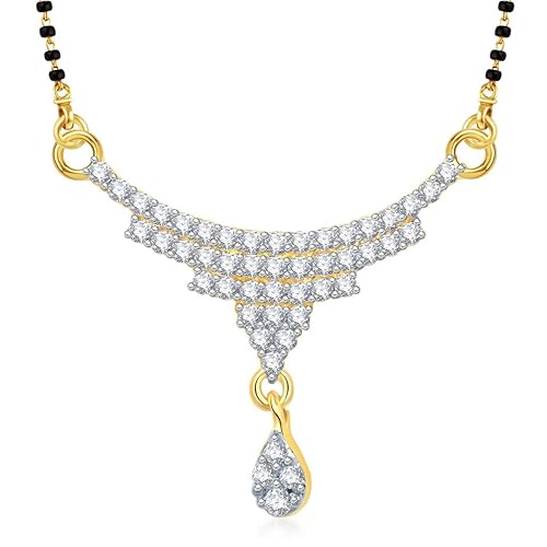 Cubic Zirconia Mangalsutra for Women (Golden) (vkmp1250g)