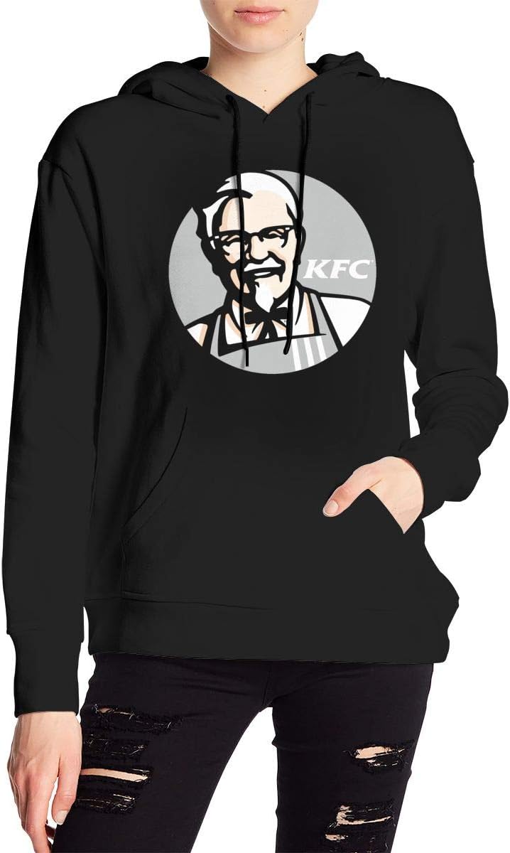 PanChuan Ladies Colonel Sanders KFC Logo Drawstring Hoodie Sweatshirt Casual Sweatshirts