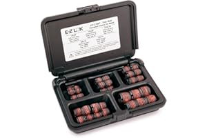 E-Z LOK - EZ-C108T Threaded Inserts For Metal; Assortment Kit; Carbon Steel; Thin Wall; UNC Internal Threads, 10-24, 1/4-20, 5/16-18, 3/8-16, 1/2-13; 46 pieces
