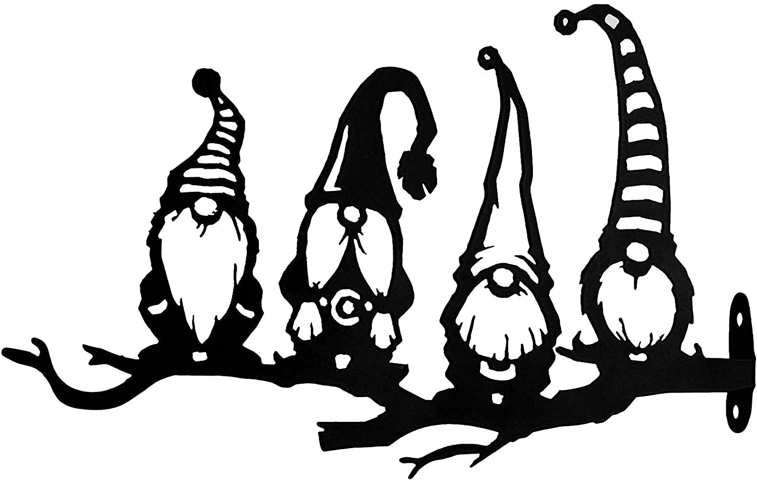 Alnicov Tree Branch Gnomes Decoration,Cute Hollowed Out Steel Garden Gnomes Silhouette for Home Garden Yard Outdoor Tree Decoration Set of 4