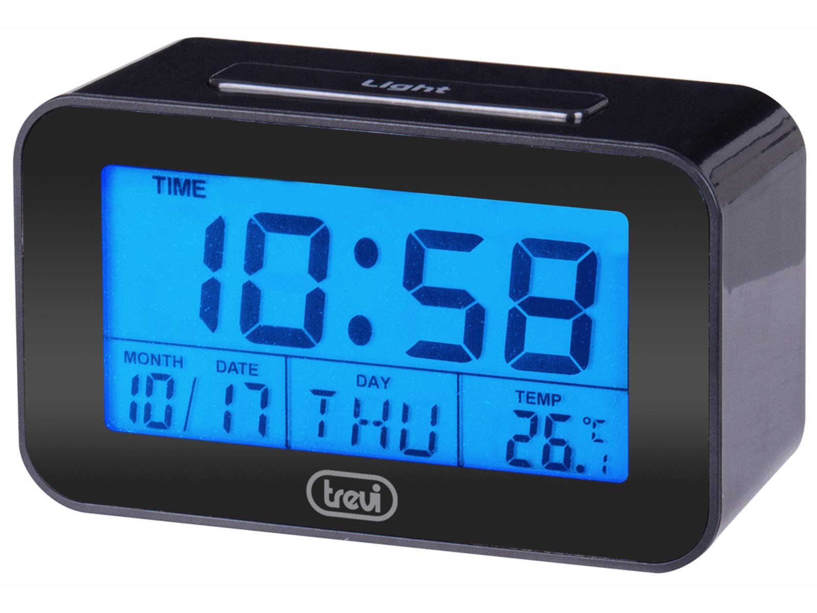 Trevi Alarm Clock, Black, One Size