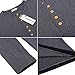 Hotouch Mens Slim Fit Solid Henley Shirt Button Placket Gray M