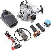 2 Stroke Pull Start Engine Motor Kit, 49cc Single Cylinder Air Cooled Motor Engine Rotary Pull-Start Engine Motor Kit for Mini Dirt Bike ATV or Scooter
