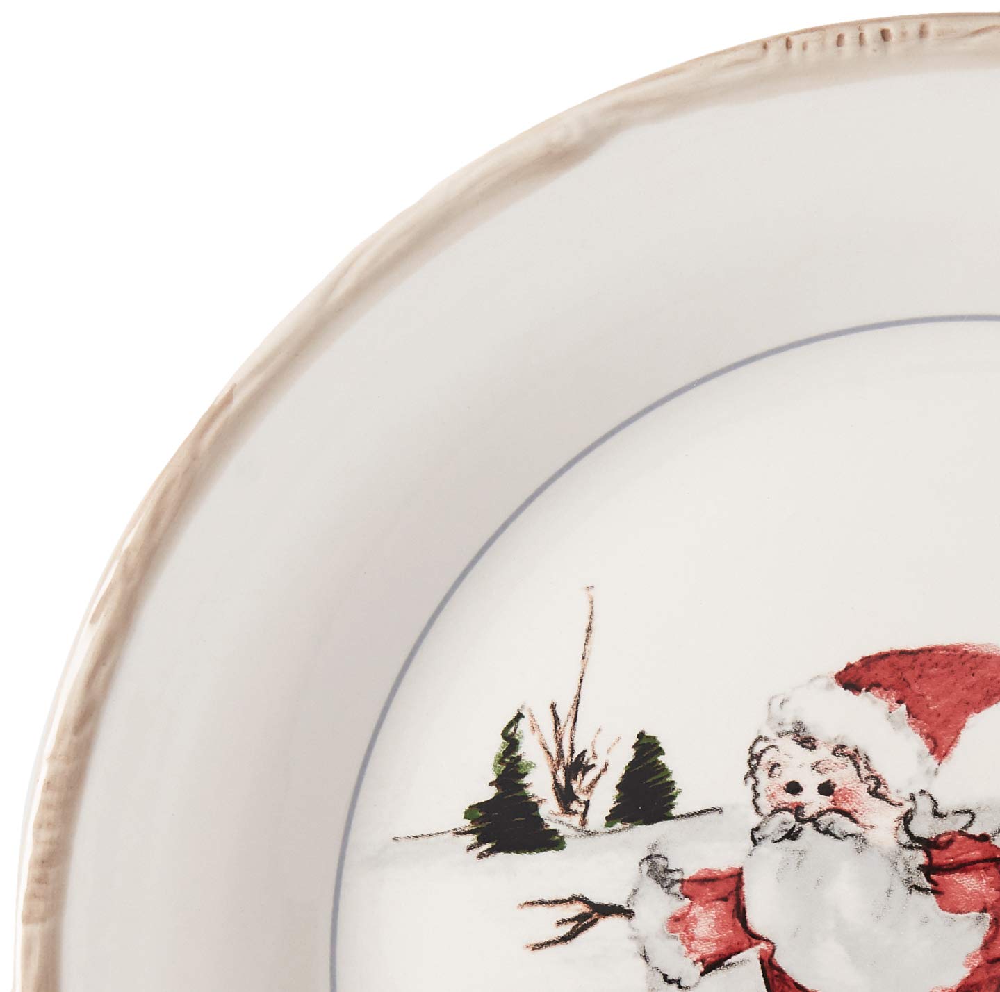 American Atelier Christmas Twig Holiday Dinnerware Set – 20-Piece Christmas-Themed Earthenware Dinner Party Collection, Unique Gift Idea for Christmas or Birthday Cream