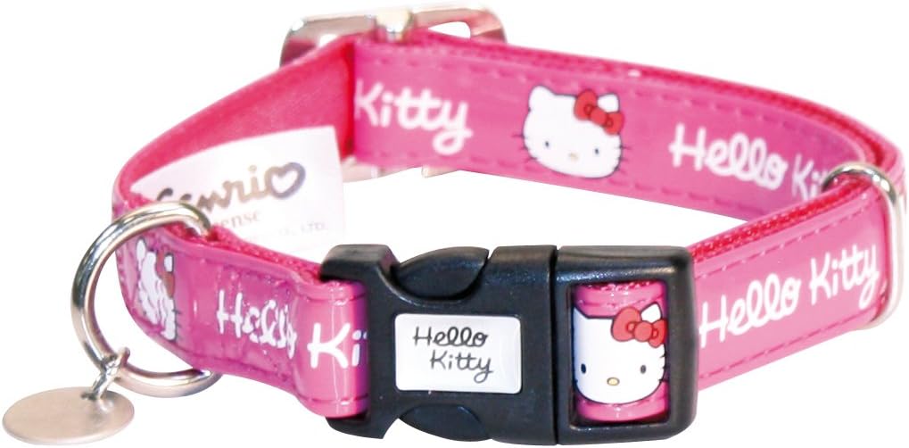 HELLO KITTY Leatherette Adjustable Collar, 3550 cm x 20 mm, Pink
