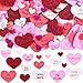 Outus 500 Pieces Valentines Heart Foam Stickers Glitter Self-Adhesive Heart Shape Stickers for Valentine s Day Wedding DIY Crafts Decoration, 3 Colors
