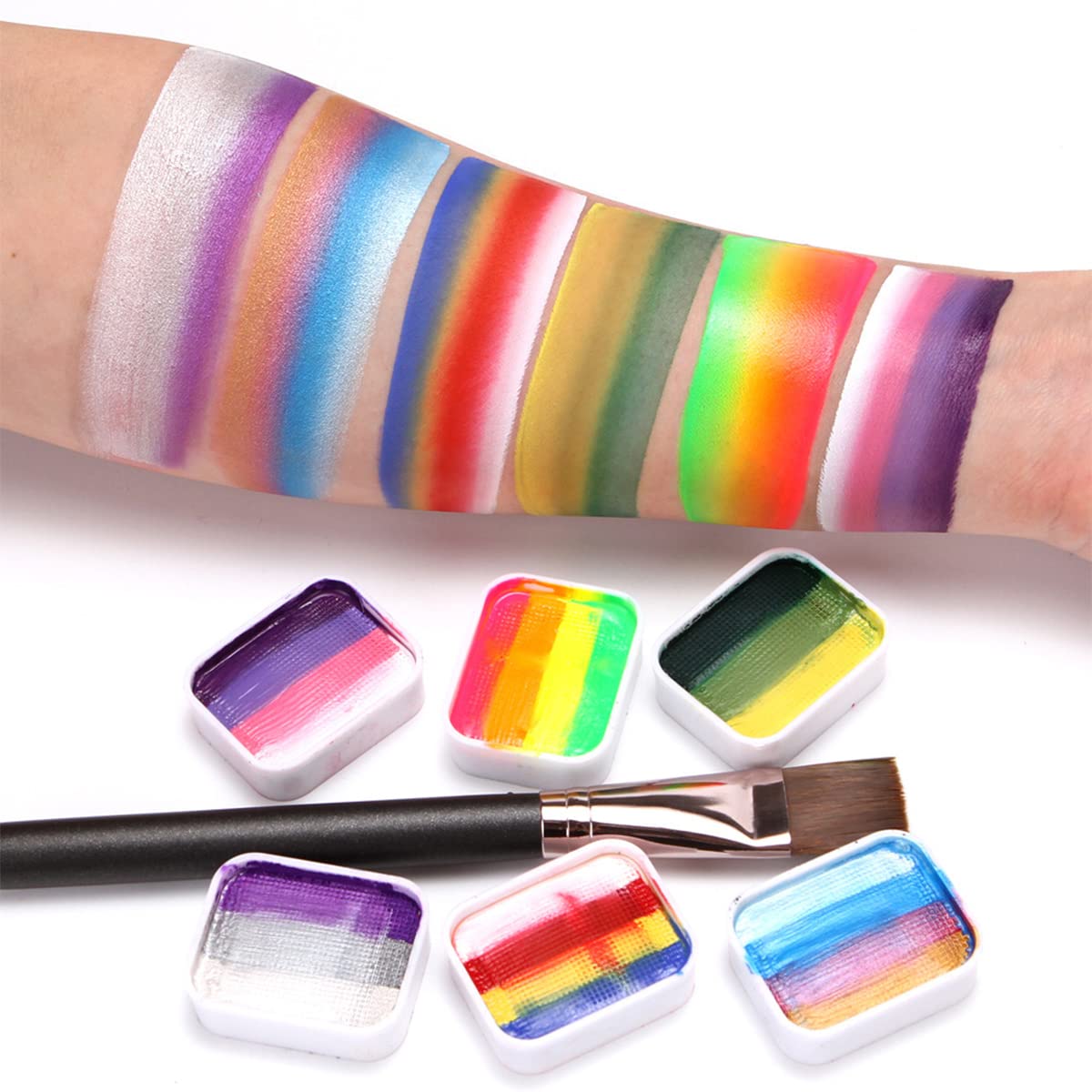 39 Colors Face Paint Kit For Kids: Professional Face Painting Kit with 6 Stencils and 13 Brushes - Water Activated Facepaint Makeup Kit - Non Toxic Face Paint for Halloween and Christmas