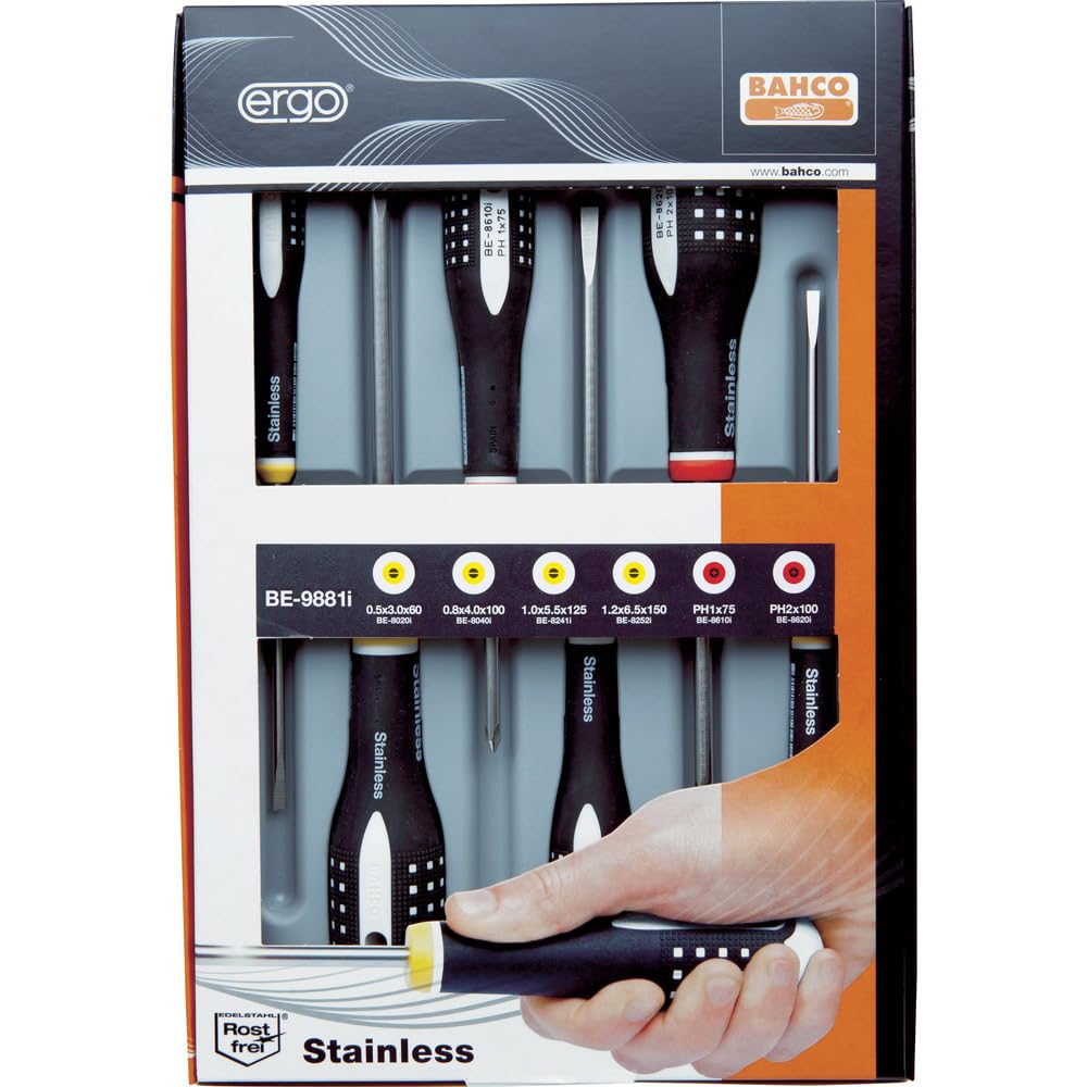 Bahco BE-9881I "Ergo" Screwdriver Set, Multi-Colour