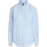 Women's Classic Fit Oxford Cotton Button-Down Long Sleeve Shirt | Classic Americana Style Blouse with Iconic Multi-Tone Logo You Are Looking For