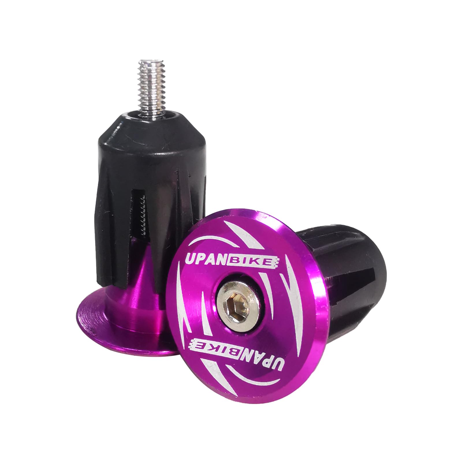 UPANBIKE Mountain Bike Road Bicycle One Pair Bike Handlebar End Plugs Aluminum Alloy Expansion Handlebar Grips Cap Stoppers (Purple)